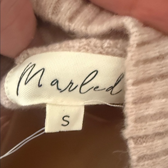 Marled Soft Pink Cowl Neck Sweater - Picture 2 of 4